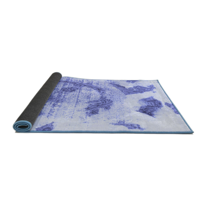 Sideview of Abstract Blue Modern Rug, abs976blu
