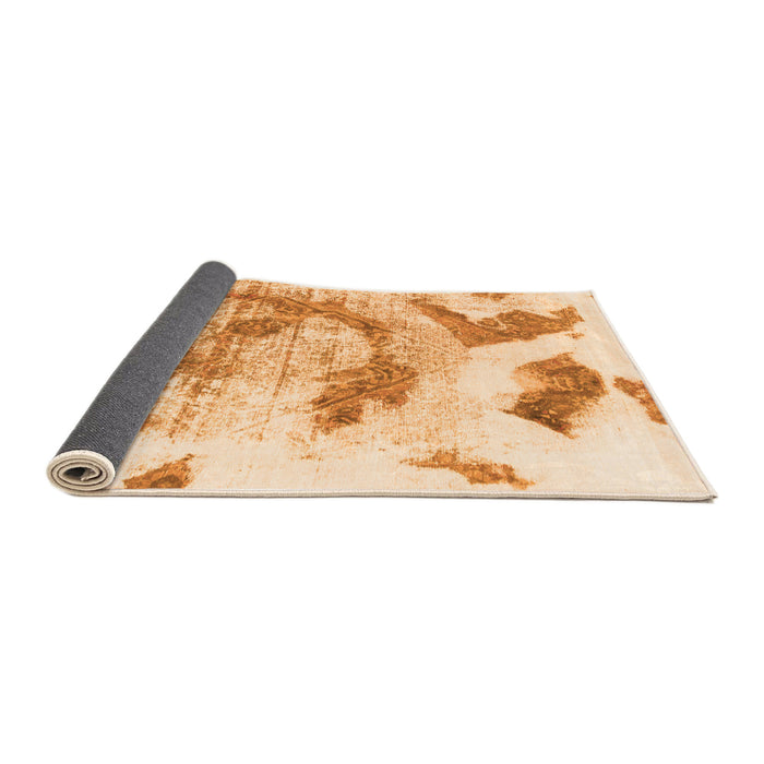 Sideview of Abstract Orange Modern Rug, abs976org