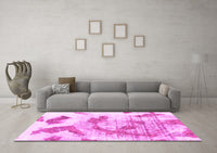 Machine Washable Abstract Pink Modern Rug, wshabs976pnk