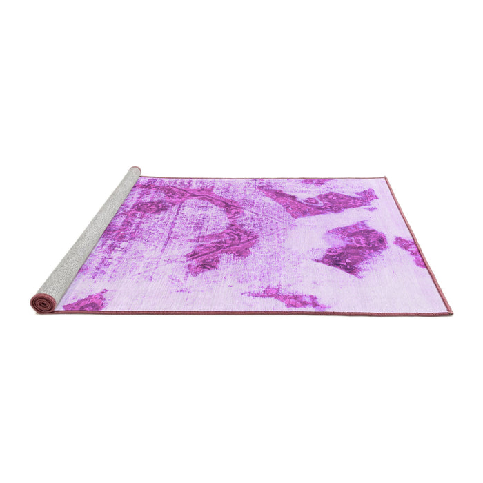 Sideview of Machine Washable Abstract Purple Modern Area Rugs, wshabs976pur