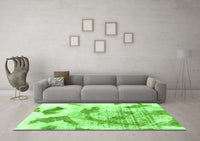 Machine Washable Abstract Green Modern Rug, wshabs976grn