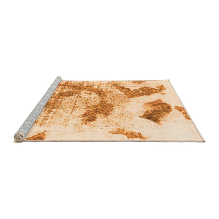 Sideview of Machine Washable Abstract Orange Modern Area Rugs, wshabs976org
