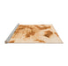 Sideview of Machine Washable Abstract Orange Modern Area Rugs, wshabs976org