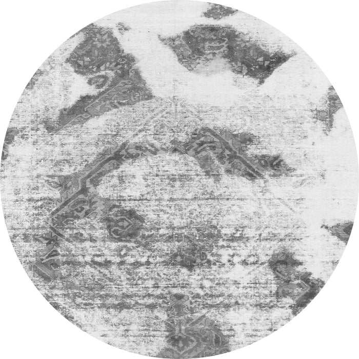 Round Abstract Gray Modern Rug, abs976gry