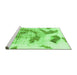 Sideview of Machine Washable Abstract Green Modern Area Rugs, wshabs976grn