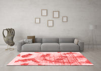 Machine Washable Abstract Red Modern Rug, wshabs976red