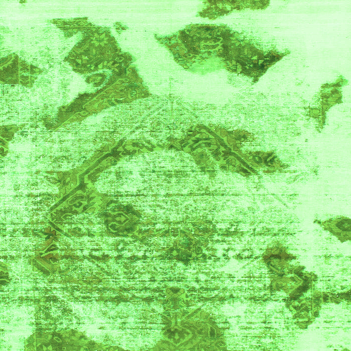 Square Abstract Green Modern Rug, abs976grn