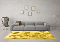 Machine Washable Abstract Yellow Modern Rug, wshabs976yw