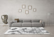 Machine Washable Abstract Gray Modern Rug in a Living Room,, wshabs976gry