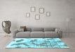 Machine Washable Abstract Light Blue Modern Rug in a Living Room, wshabs976lblu