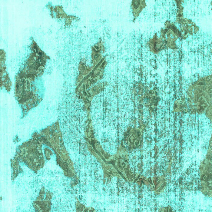 Square Abstract Turquoise Modern Rug, abs976turq