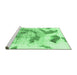 Sideview of Machine Washable Abstract Emerald Green Modern Area Rugs, wshabs976emgrn