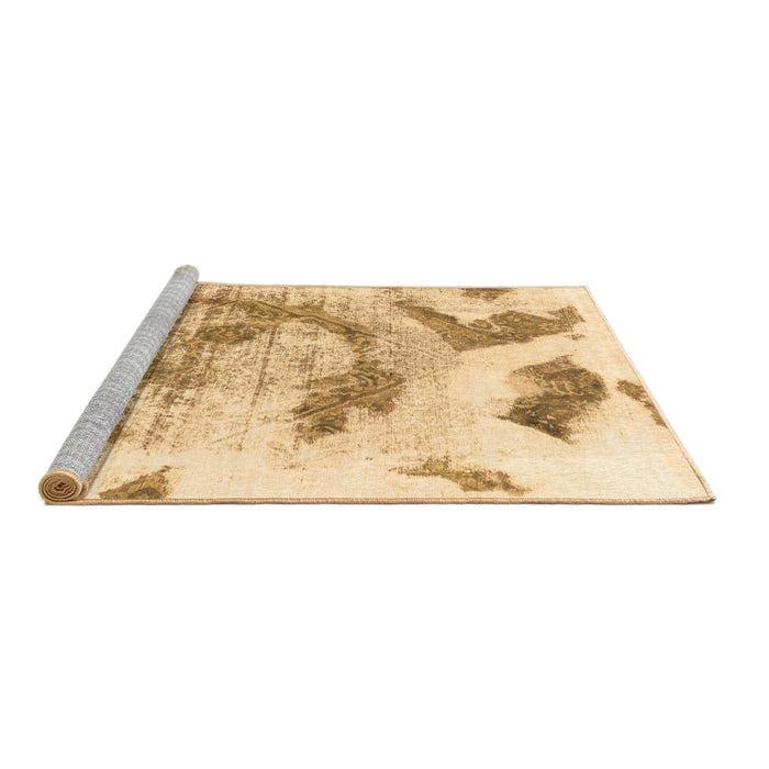 Sideview of Machine Washable Abstract Brown Modern Rug, wshabs976brn