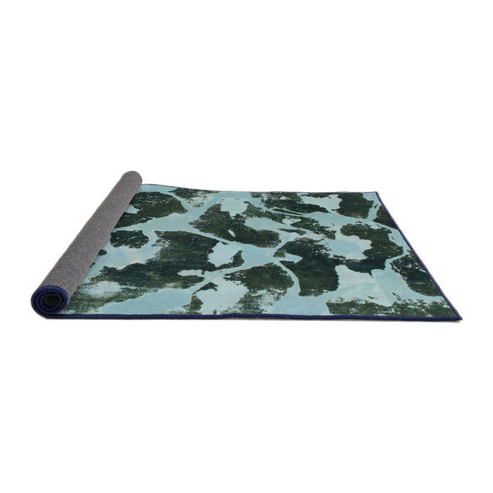 Sideview of Abstract Dark Slate Gray Green Modern Rug, abs977