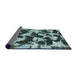 Sideview of Abstract Dark Slate Gray Green Modern Rug, abs977