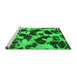 Sideview of Machine Washable Abstract Green Modern Area Rugs, wshabs977grn