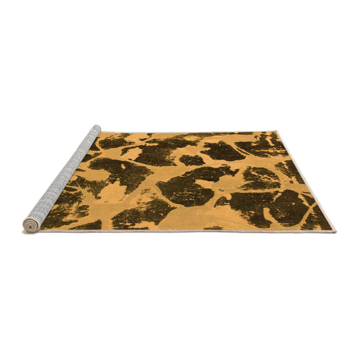 Sideview of Machine Washable Abstract Orange Modern Area Rugs, wshabs977org