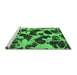 Sideview of Machine Washable Abstract Emerald Green Modern Area Rugs, wshabs977emgrn