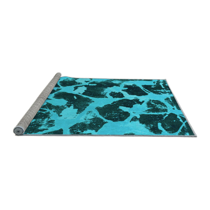 Sideview of Machine Washable Abstract Light Blue Modern Rug, wshabs977lblu