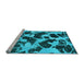 Sideview of Machine Washable Abstract Light Blue Modern Rug, wshabs977lblu