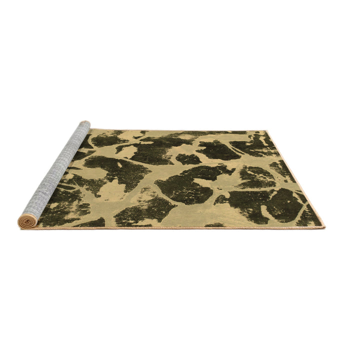 Sideview of Machine Washable Abstract Brown Modern Rug, wshabs977brn
