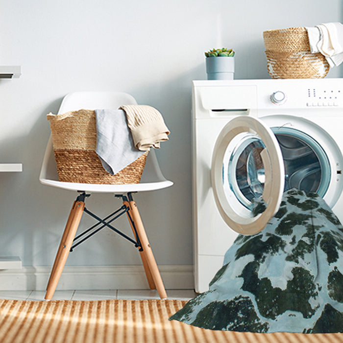 Machine Washable Abstract Dark Slate Gray Green Rug in a Washing Machine, wshabs977