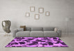 Machine Washable Abstract Pink Modern Rug in a Living Room, wshabs977pnk