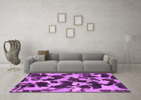 Machine Washable Abstract Pink Modern Rug, wshabs977pnk