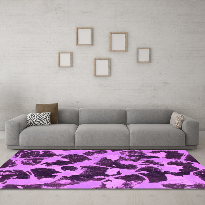 Machine Washable Abstract Pink Modern Rug in a Living Room, wshabs977pnk