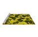 Sideview of Machine Washable Abstract Yellow Modern Rug, wshabs977yw