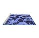 Sideview of Machine Washable Abstract Blue Modern Rug, wshabs977blu