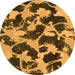 Round Abstract Orange Modern Rug, abs977org