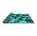 Sideview of Abstract Turquoise Modern Rug, abs977turq