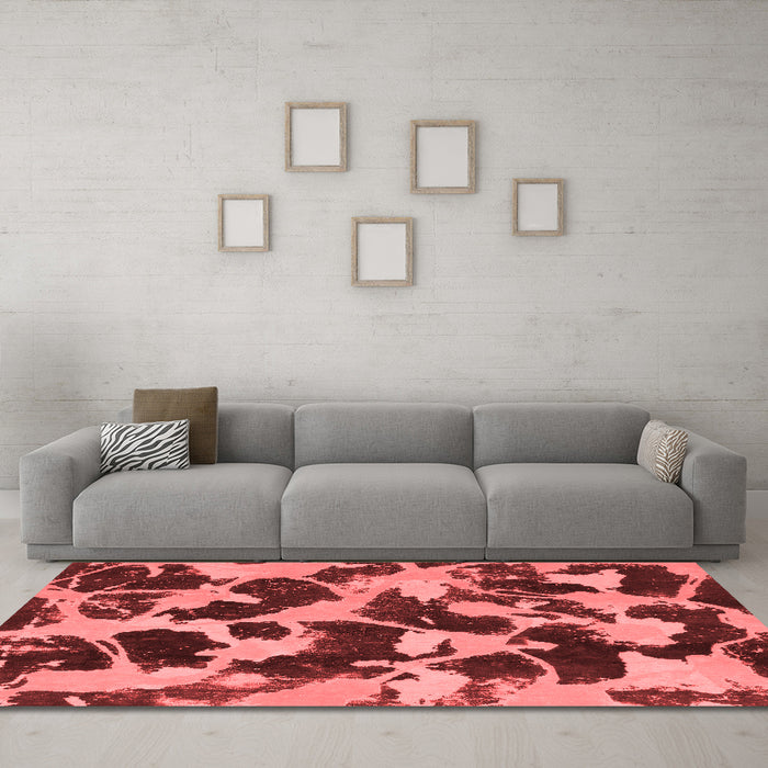 Modern Red Washable Rugs