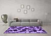 Machine Washable Abstract Purple Modern Rug, wshabs977pur