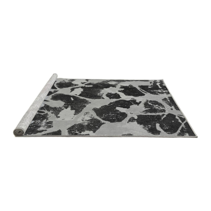 Sideview of Machine Washable Abstract Gray Modern Rug, wshabs977gry