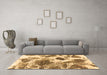 Machine Washable Abstract Brown Modern Rug in a Living Room,, wshabs978brn