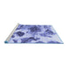 Sideview of Machine Washable Abstract Blue Modern Rug, wshabs978blu