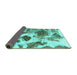 Sideview of Abstract Turquoise Modern Rug, abs978turq