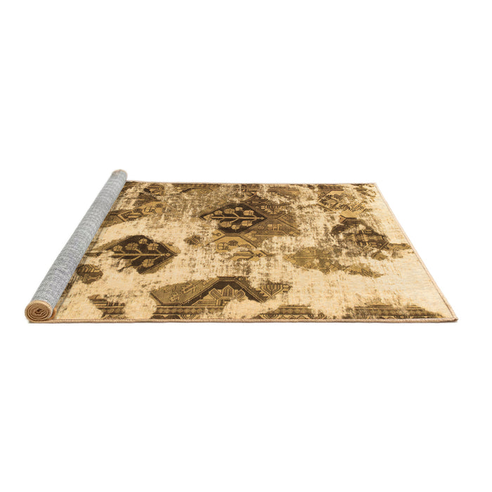Sideview of Machine Washable Abstract Brown Modern Rug, wshabs978brn