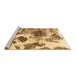 Sideview of Machine Washable Abstract Brown Modern Rug, wshabs978brn