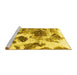 Sideview of Machine Washable Abstract Yellow Modern Rug, wshabs978yw