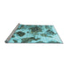 Sideview of Machine Washable Abstract Light Blue Modern Rug, wshabs978lblu