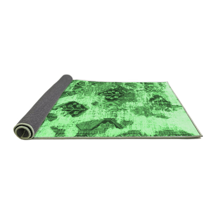 Sideview of Abstract Emerald Green Modern Rug, abs978emgrn