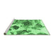 Sideview of Machine Washable Abstract Emerald Green Modern Area Rugs, wshabs978emgrn