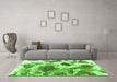 Machine Washable Abstract Green Modern Area Rugs in a Living Room,, wshabs978grn