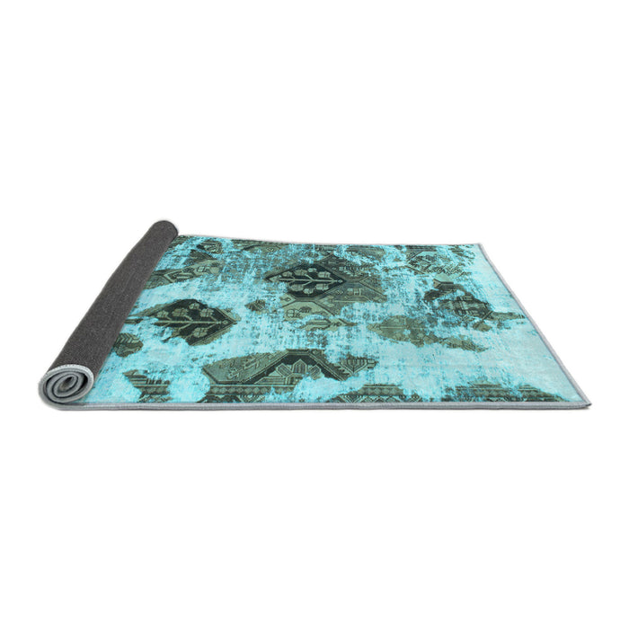 Sideview of Abstract Light Blue Modern Rug, abs978lblu