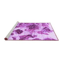 Sideview of Machine Washable Abstract Purple Modern Area Rugs, wshabs978pur