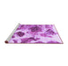 Sideview of Machine Washable Abstract Purple Modern Area Rugs, wshabs978pur