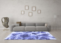 Machine Washable Abstract Blue Modern Rug, wshabs978blu